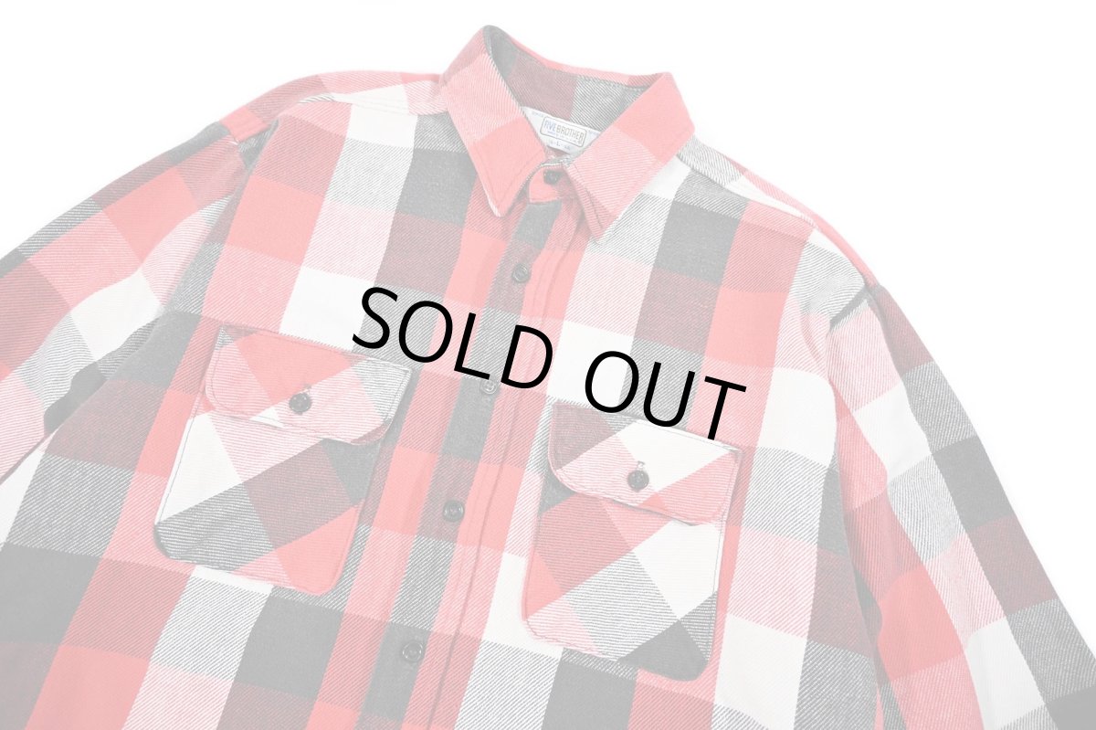 画像2: 80s Used Five Brother Heavy Flannel Shirt made in USA (2)