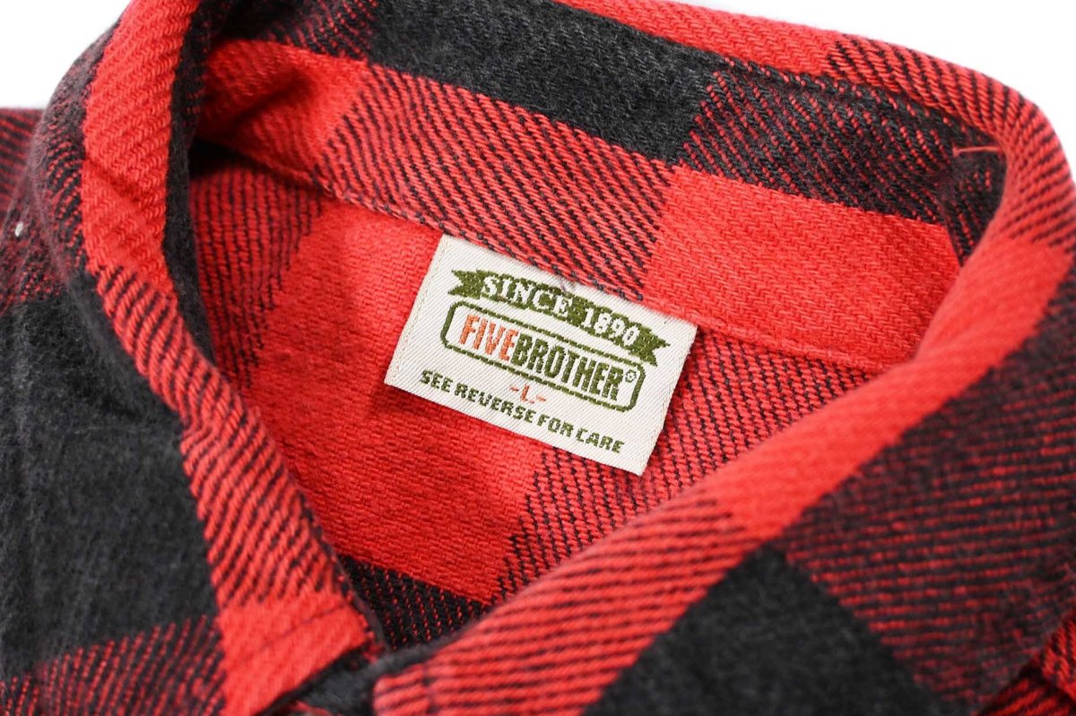 画像4: 90s Used Five Brothers Heavy Flannel Shirt (4)