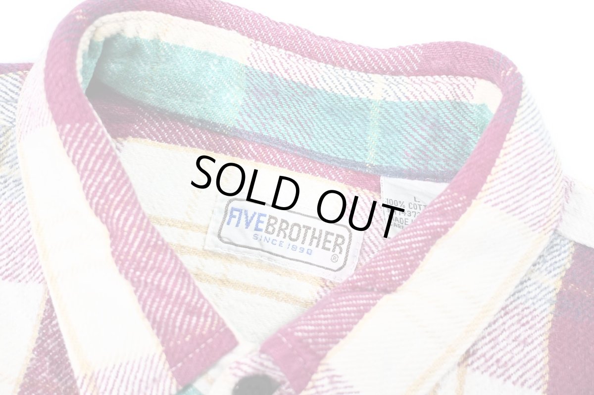 画像4: 90s Used Five Brother Heavy Flannel Shirt (4)