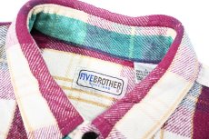 画像4: 90s Used Five Brothers Heavy Flannel Shirt (4)