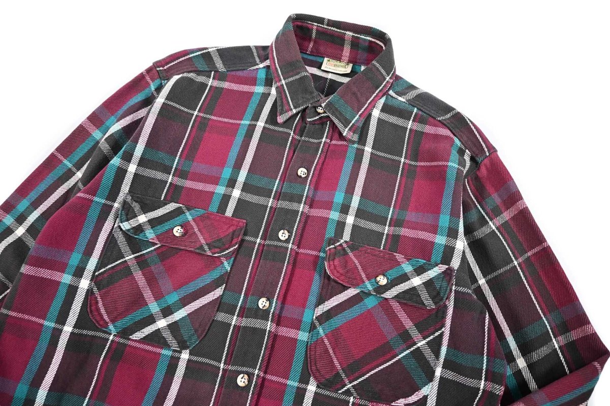 画像2: 90s Used Five Brothers Heavy Flannel Shirt (2)