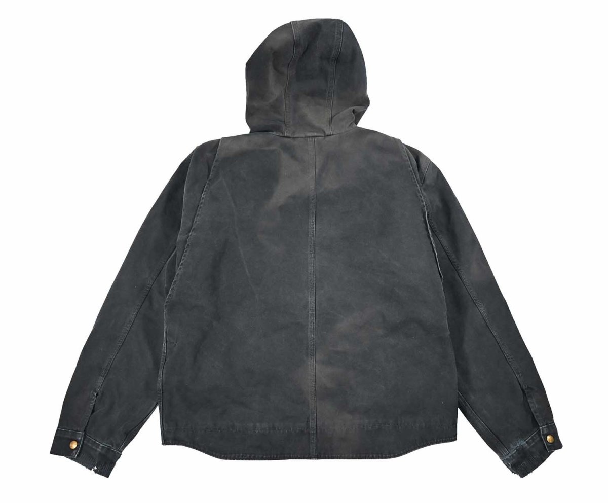 画像2: Used Carhartt Quilt Lined Duck Hooded Jacket Black (2)