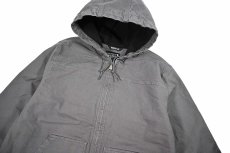 画像3: Used Carhartt Fleece Lined Duck Hooded Jacket Gravel (3)