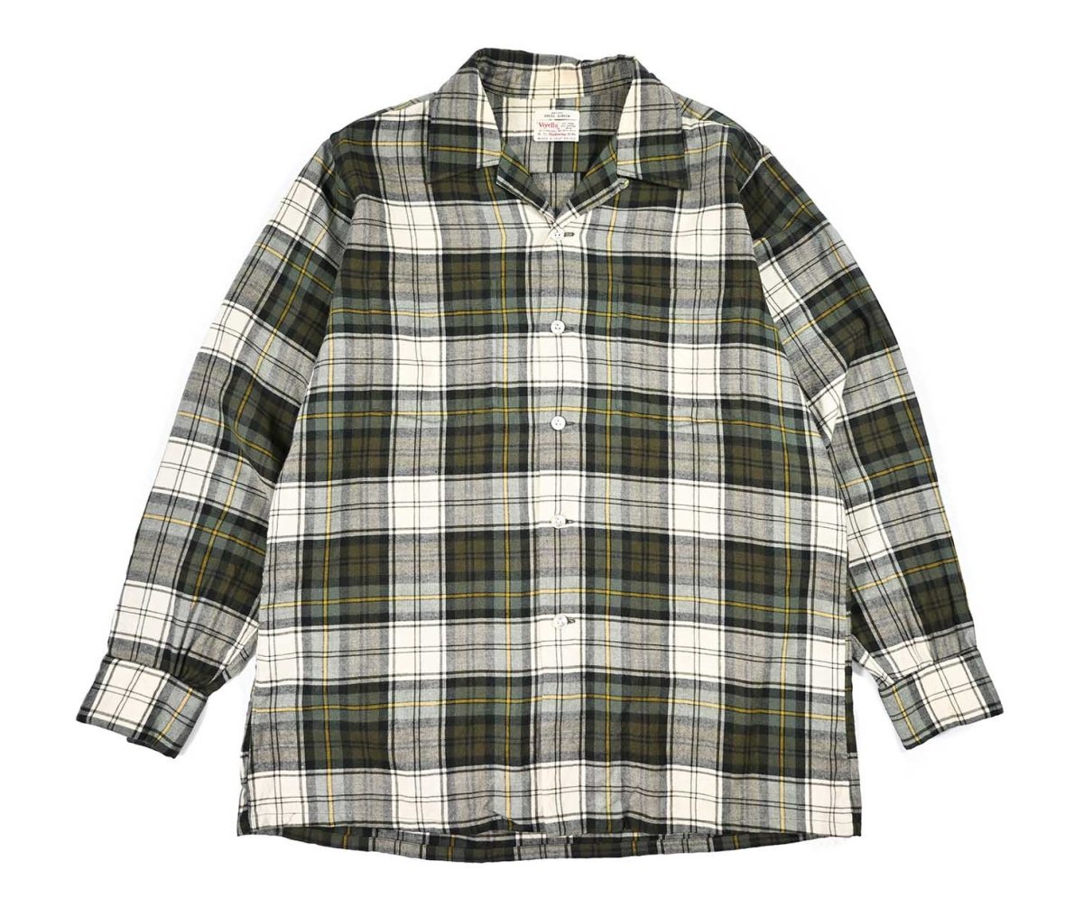 画像1: 60s Used Viyella by Hathaway Wool Open Collar Shirt (1)