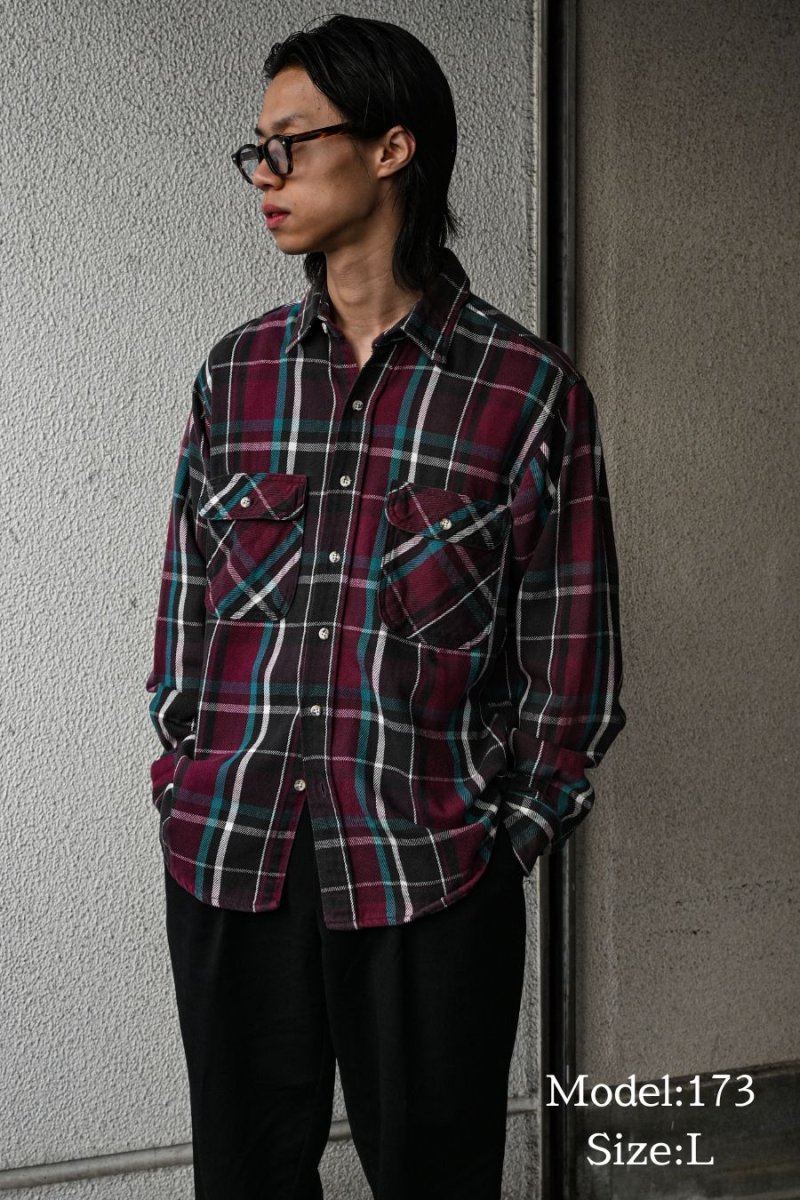 画像5: 90s Used Five Brother Heavy Flannel Shirt (5)