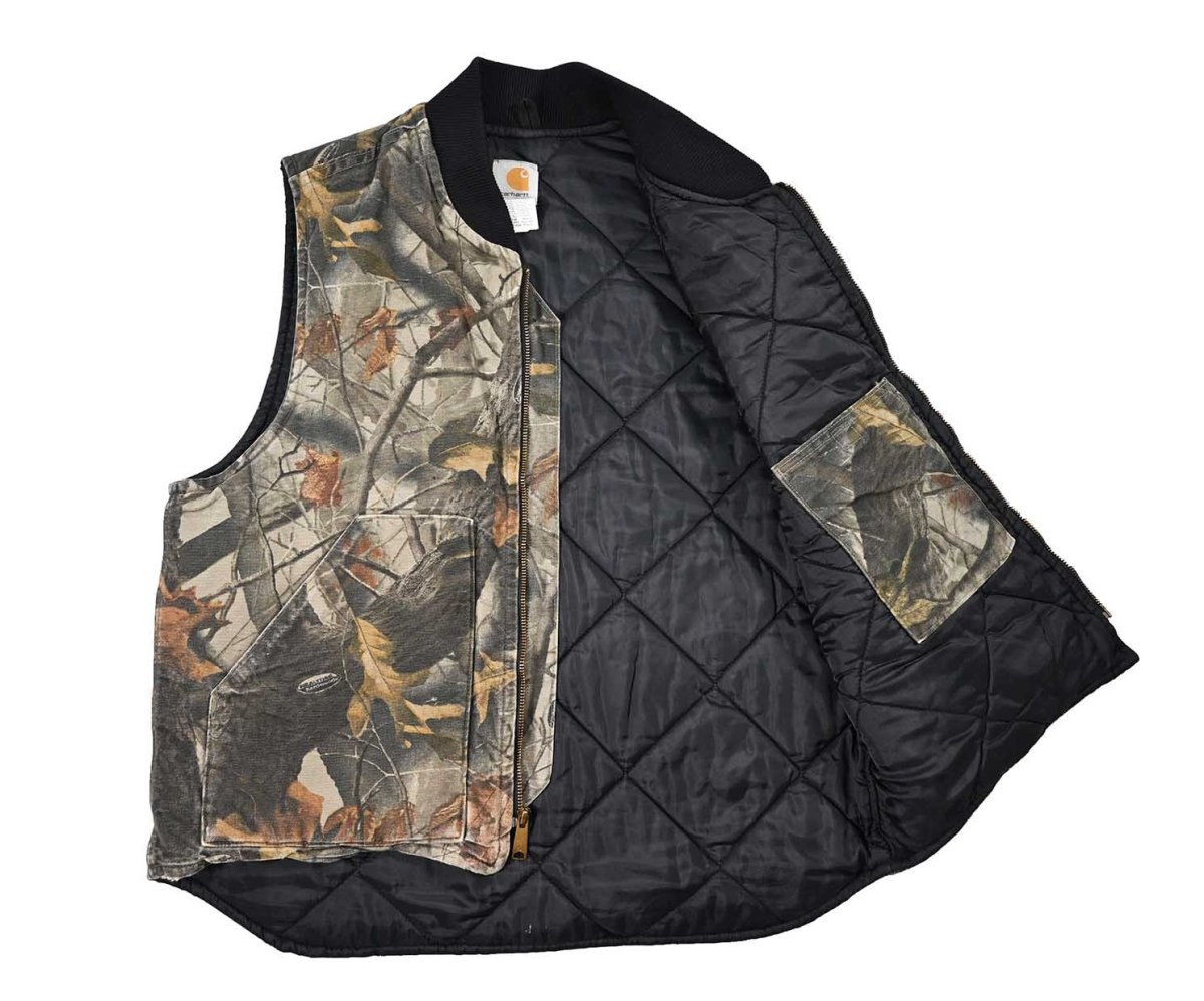 画像5: Used Carhartt Quilt Lined Duck Vest Realtree made in USA (5)