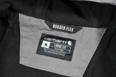 画像6: Used Carhartt Fleece Lined Duck Hooded Jacket Gravel (6)