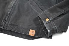 画像4: Used Carhartt Quilt Lined Duck Hooded Jacket Black (4)