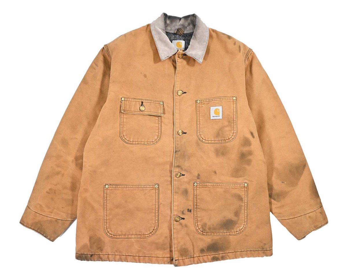 画像1: Used Carhartt Blanket Lined Michigan Chore Coat Brown (1)