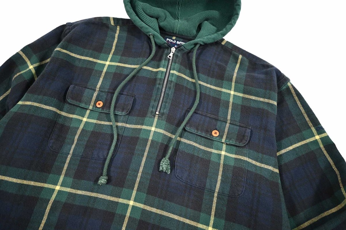 画像2: Used Polo Sport Hooded Flannel Pullover (2)