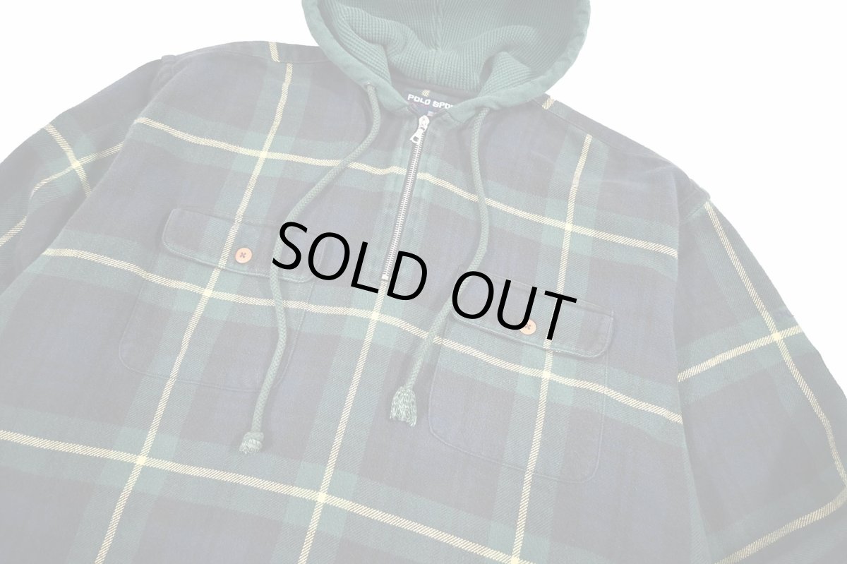画像2: Used Polo Sport Hooded Flannel Pullover (2)