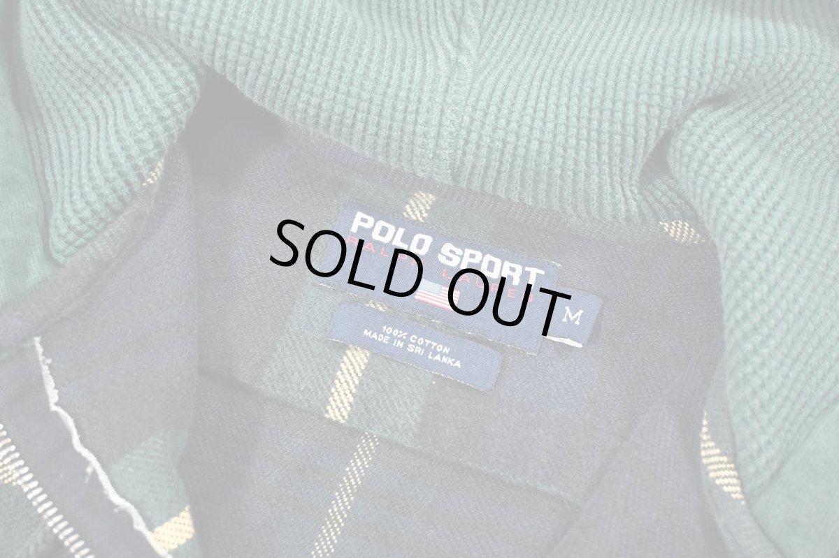 画像4: Used Polo Sport Hooded Flannel Pullover (4)