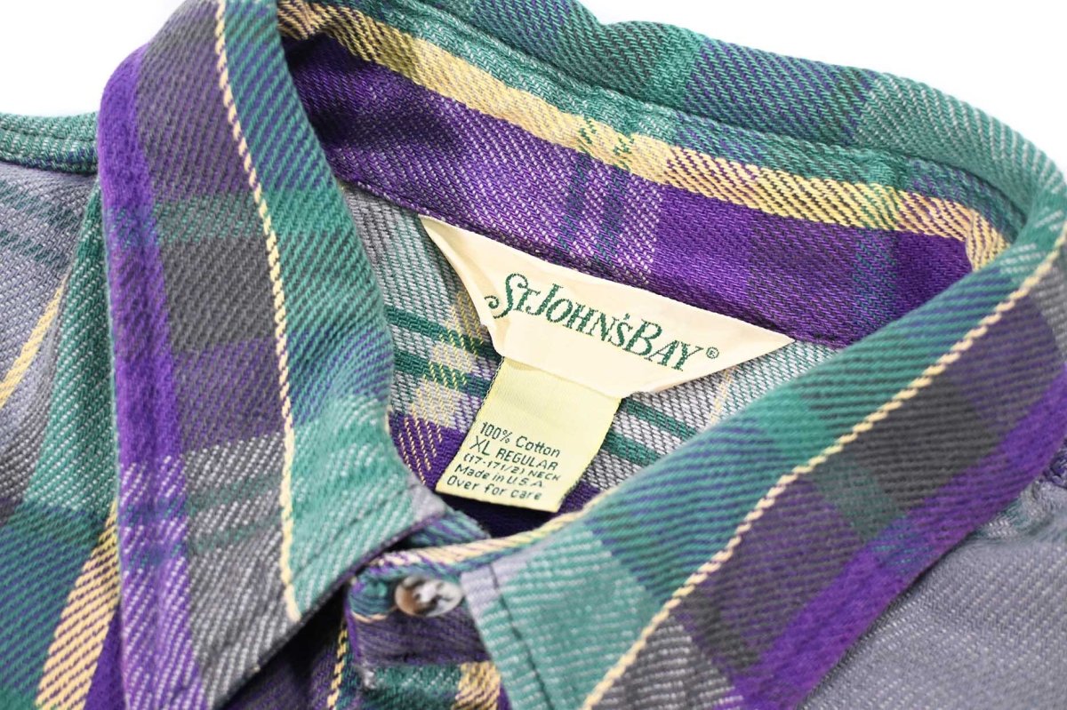 画像4: Used St John's Bay Heavy Flannel Shirt made in USA (4)