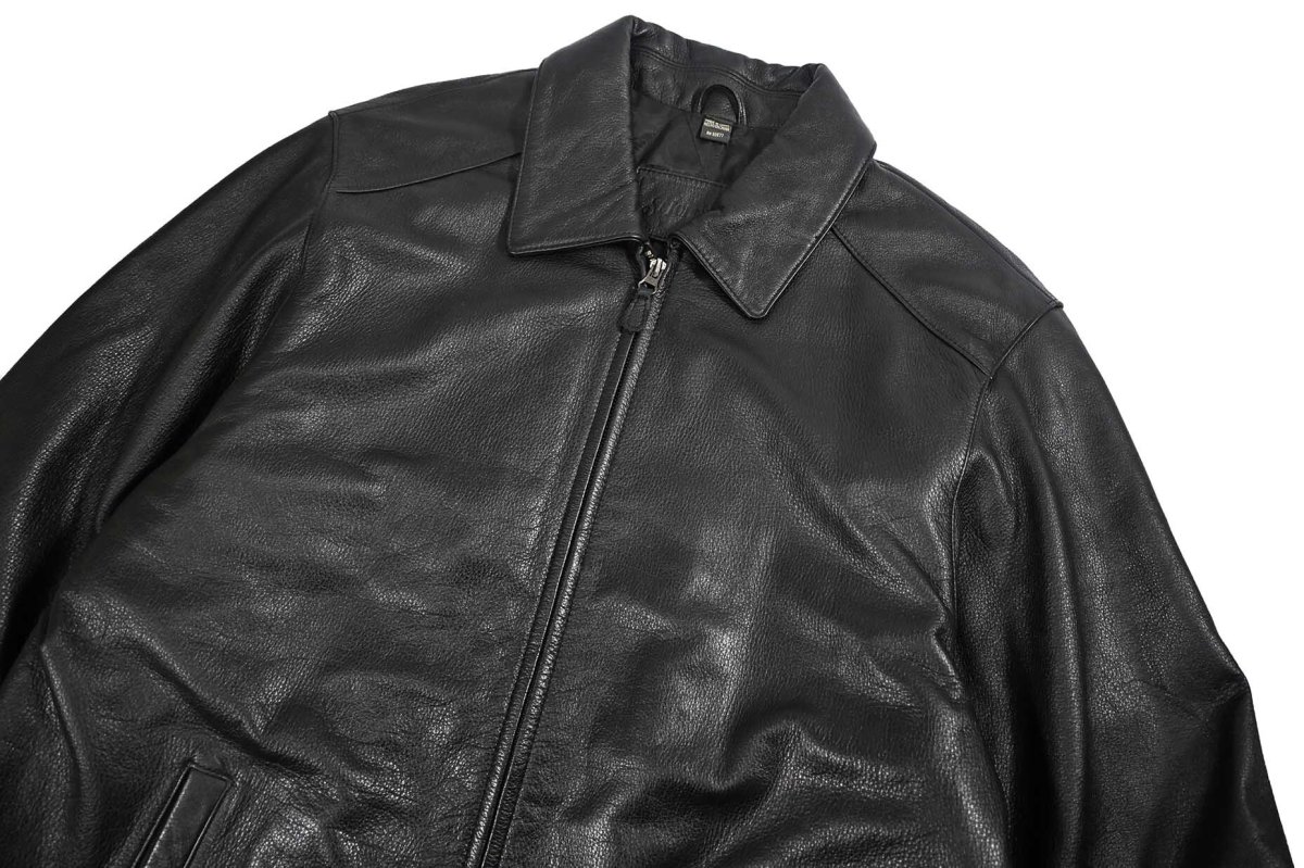画像3: Used St John's Bay Leather Jacket Black (3)