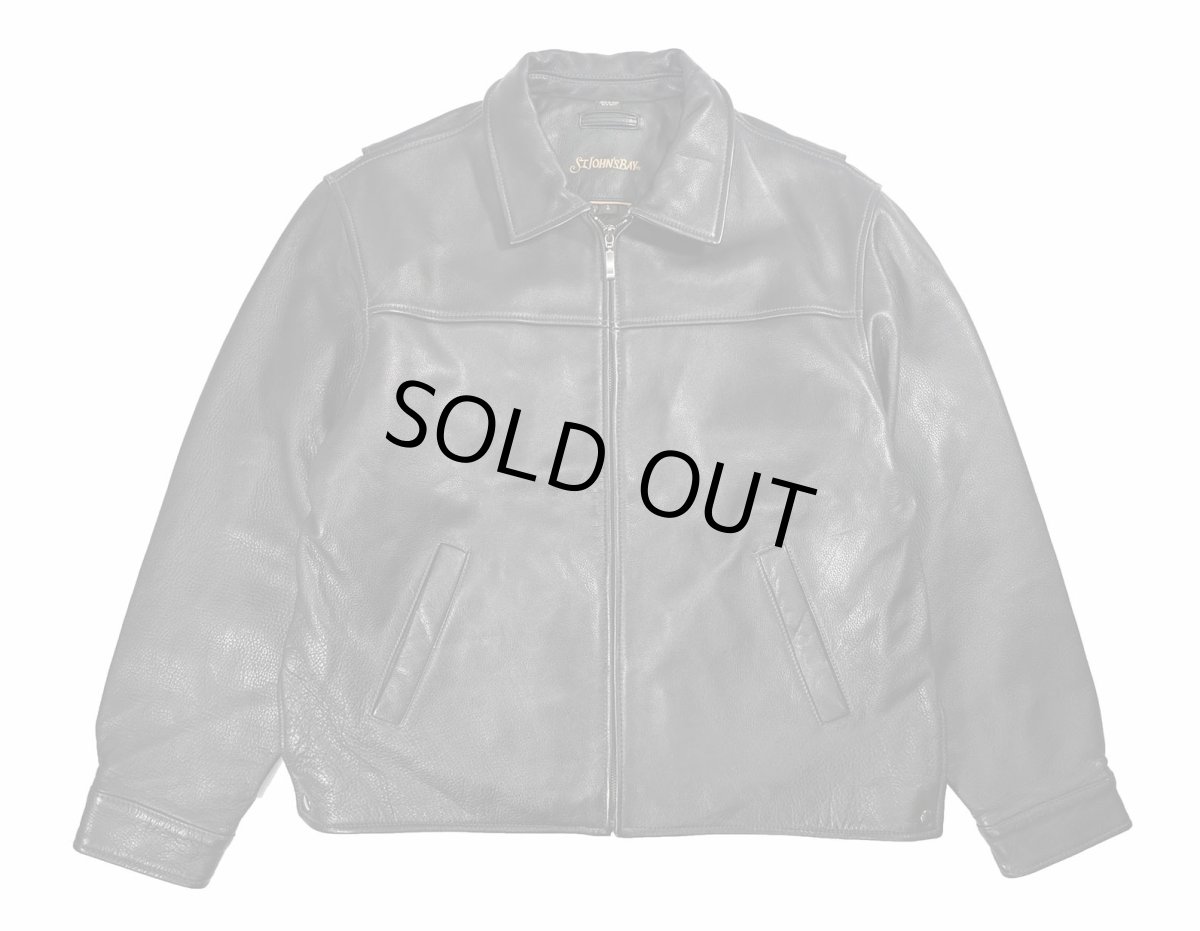 画像1: Used St John's Bay Leather Jacket Black (1)