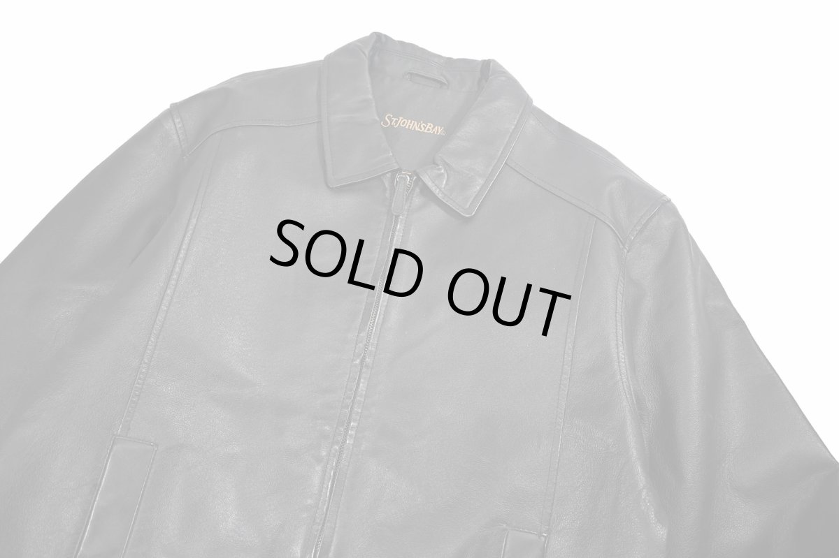 画像3: Used St John's Bay Leather Jacket Black (3)