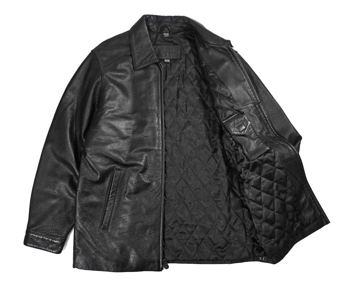 画像5: Used St John's Bay Leather Jacket Black (5)