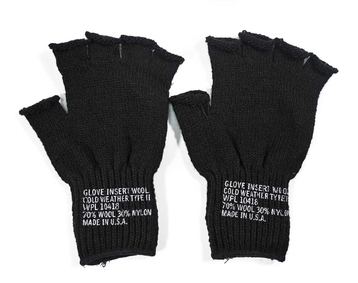 画像1: USA Made Finger Less Glove Black (1)