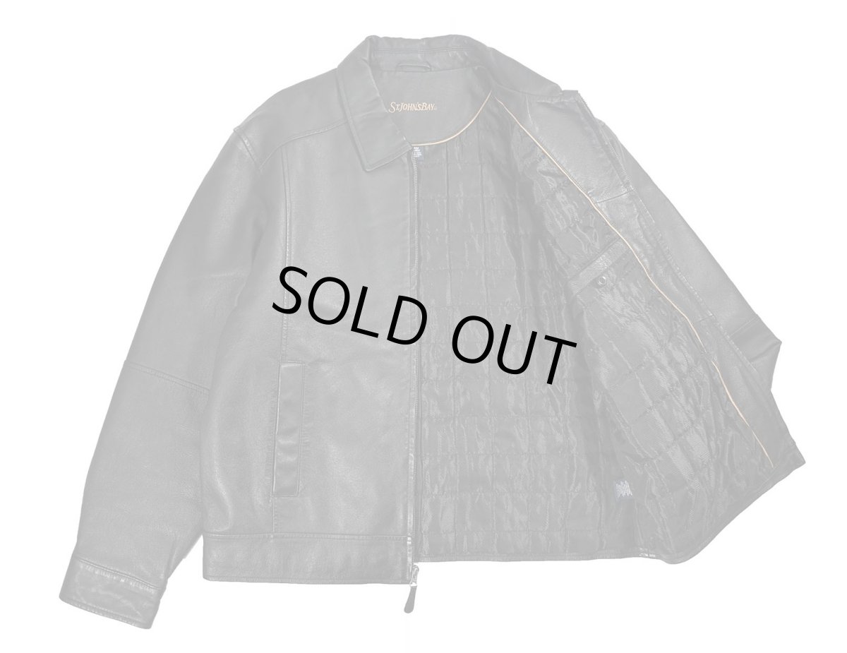 画像5: Used St John's Bay Leather Jacket Black (5)