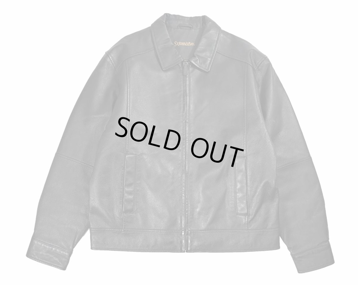 画像1: Used St John's Bay Leather Jacket Black (1)
