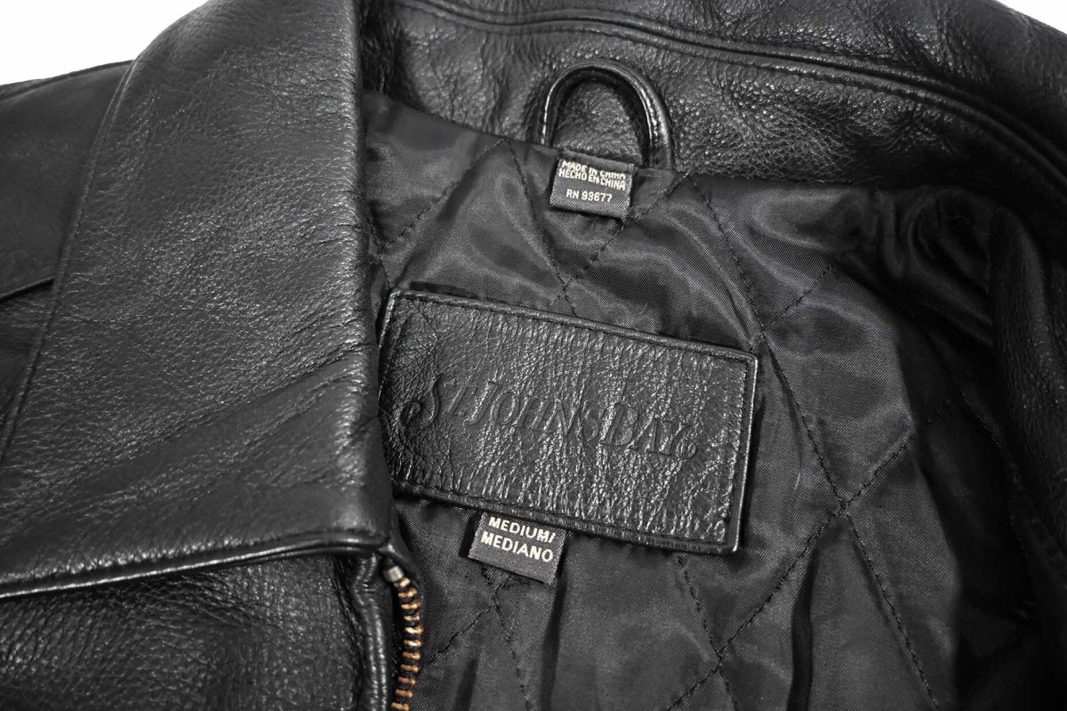 画像6: Used St John's Bay Leather Jacket Black (6)