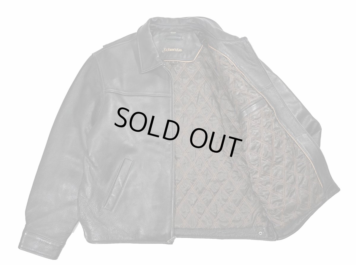 画像5: Used St John's Bay Leather Jacket Black (5)