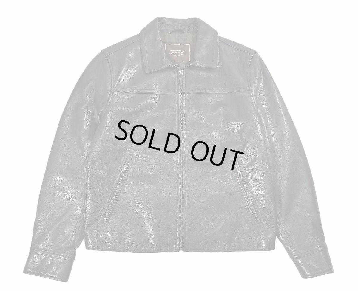画像1: Used Coach Leather Jacket Black (1)