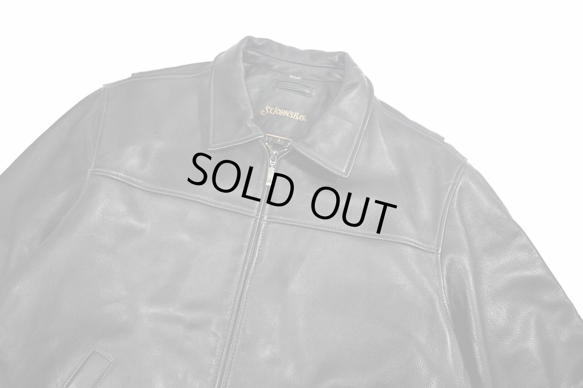 画像3: Used St John's Bay Leather Jacket Black (3)