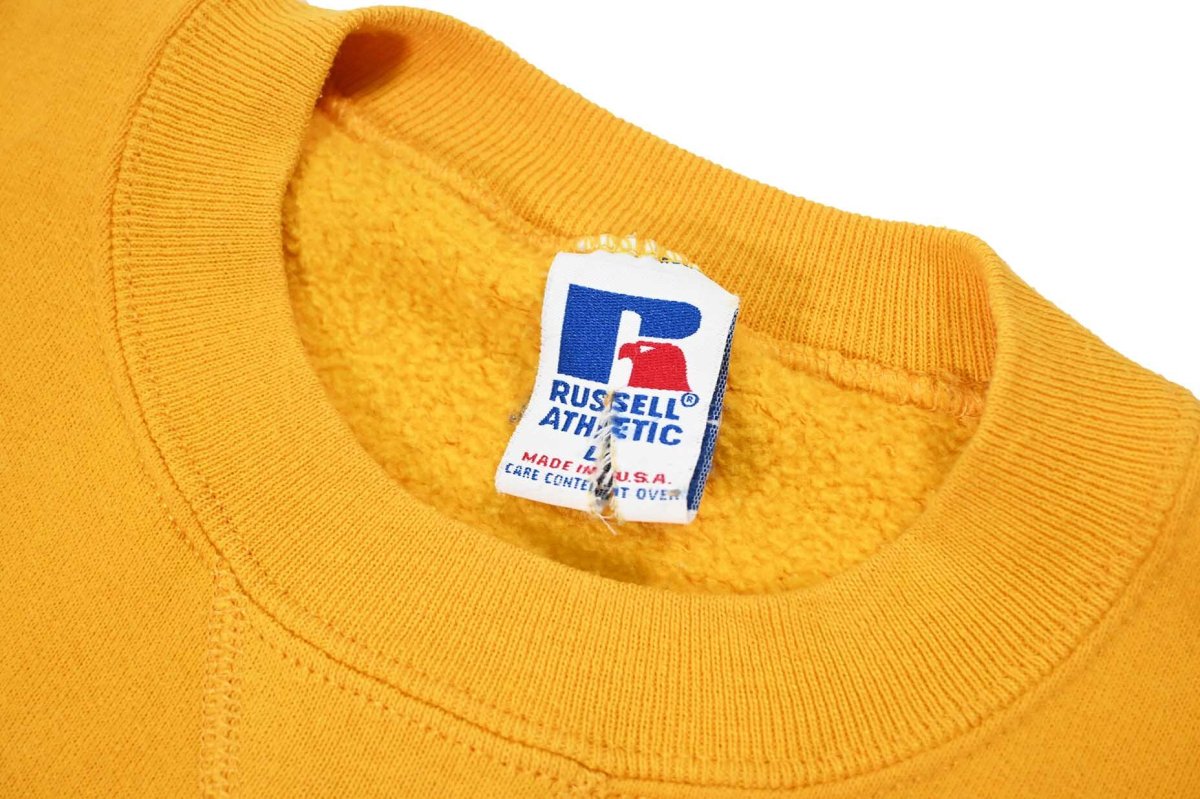 画像4: Used Russell Athletic Blank Sweat Shirt Yellow made in USA (4)