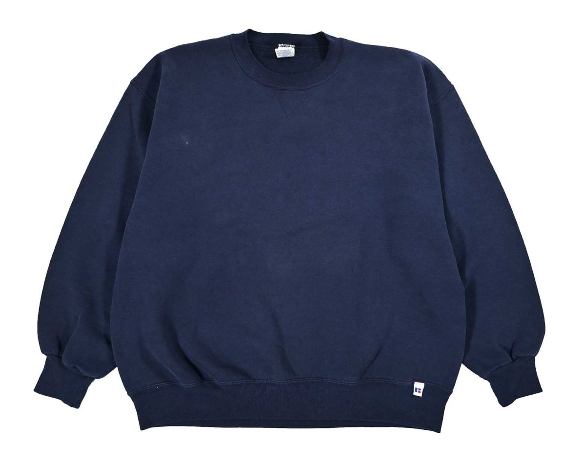 画像1: Used Russell Athletic Blank Sweat Shirt Navy made in USA (1)