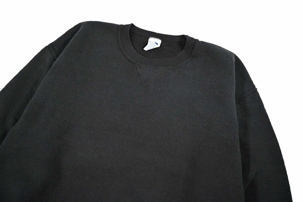 画像2: Used Russell Athletic Blank Sweat Shirt Black (2)