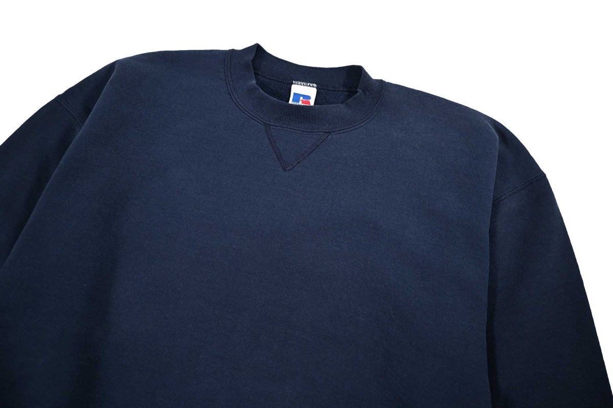 画像2: Used Russell Athletic Blank Sweat Shirt Navy made in USA (2)