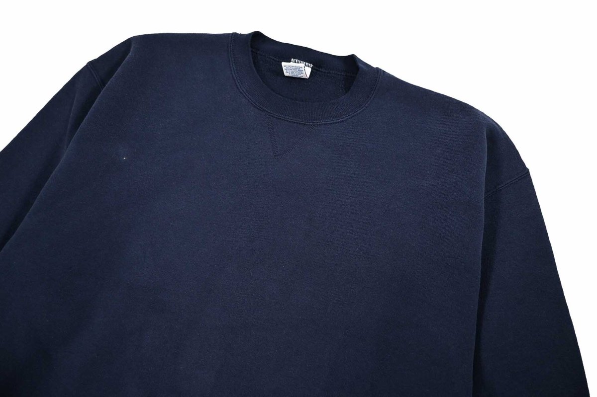 画像2: Used Russell Athletic Blank Sweat Shirt Navy made in USA (2)