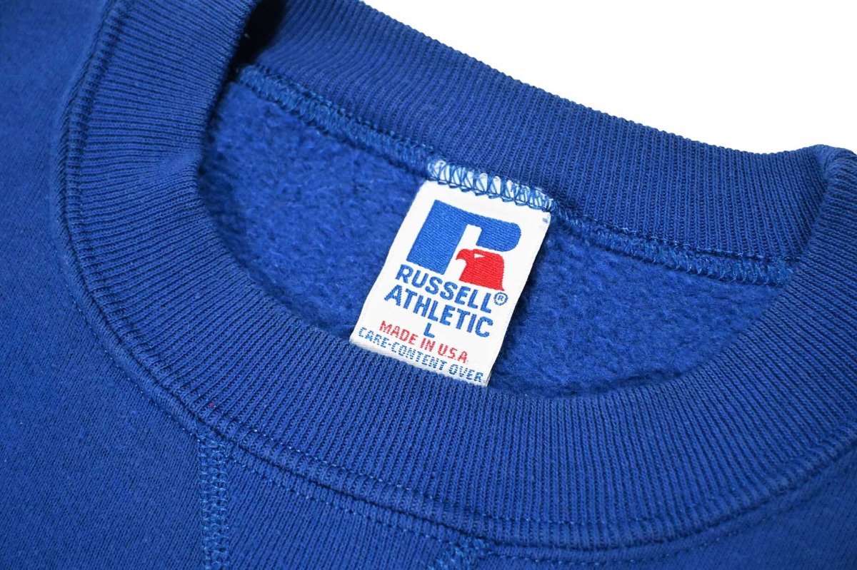 画像4: Used Russell Athletic Blank Sweat Shirt Blue made in USA (4)