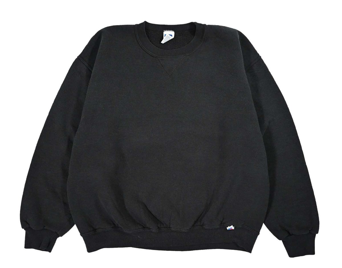 画像1: Used Russell Athletic Blank Sweat Shirt Black (1)