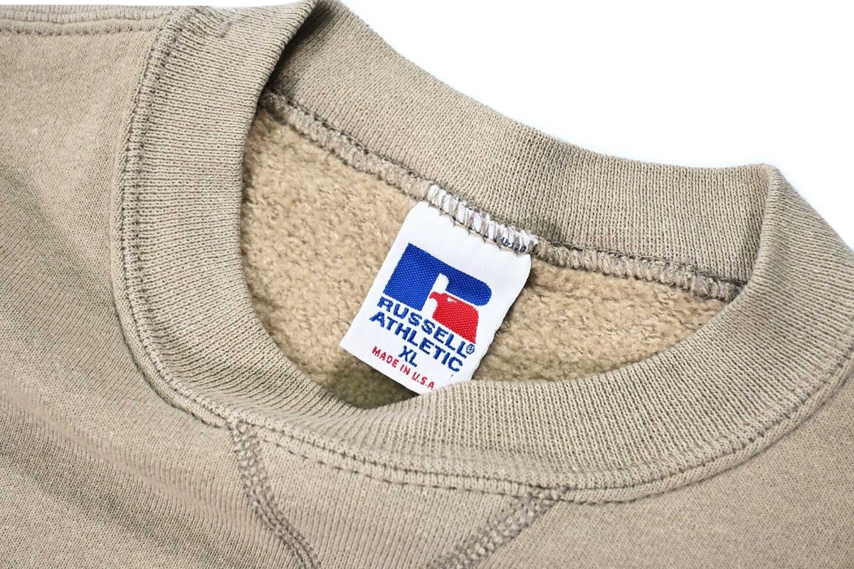 画像4: Used Russell Athletic Blank Sweat Shirt Khaki made in USA (4)