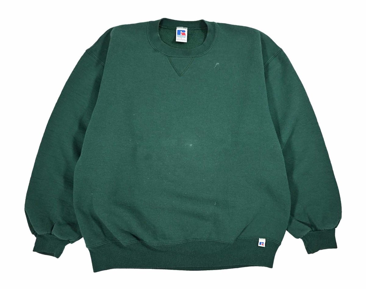 画像1: Used Russell Athletic Blank Sweat Shirt Green made in USA (1)