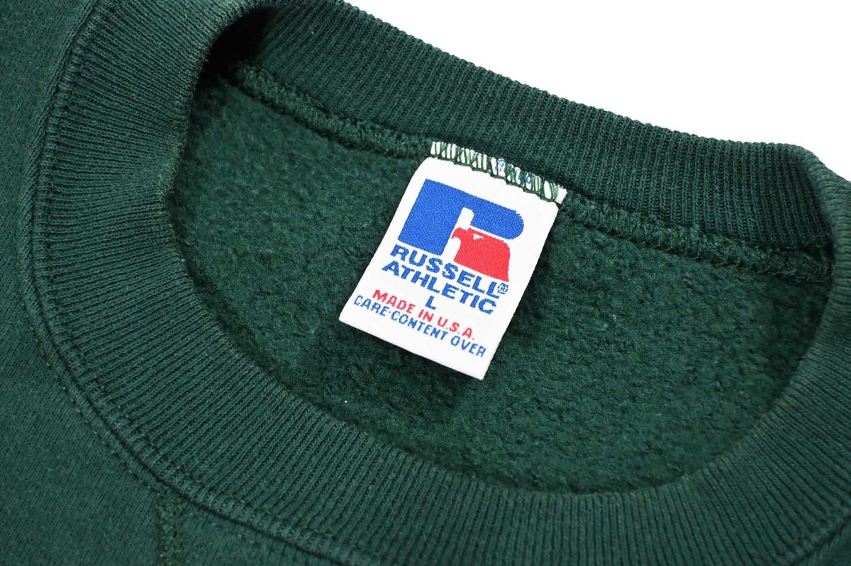 画像4: Used Russell Athletic Blank Sweat Shirt Green made in USA (4)