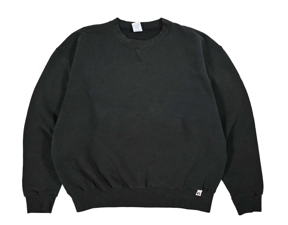 画像1: Used Russell Athletic Blank Sweat Shirt Black (1)