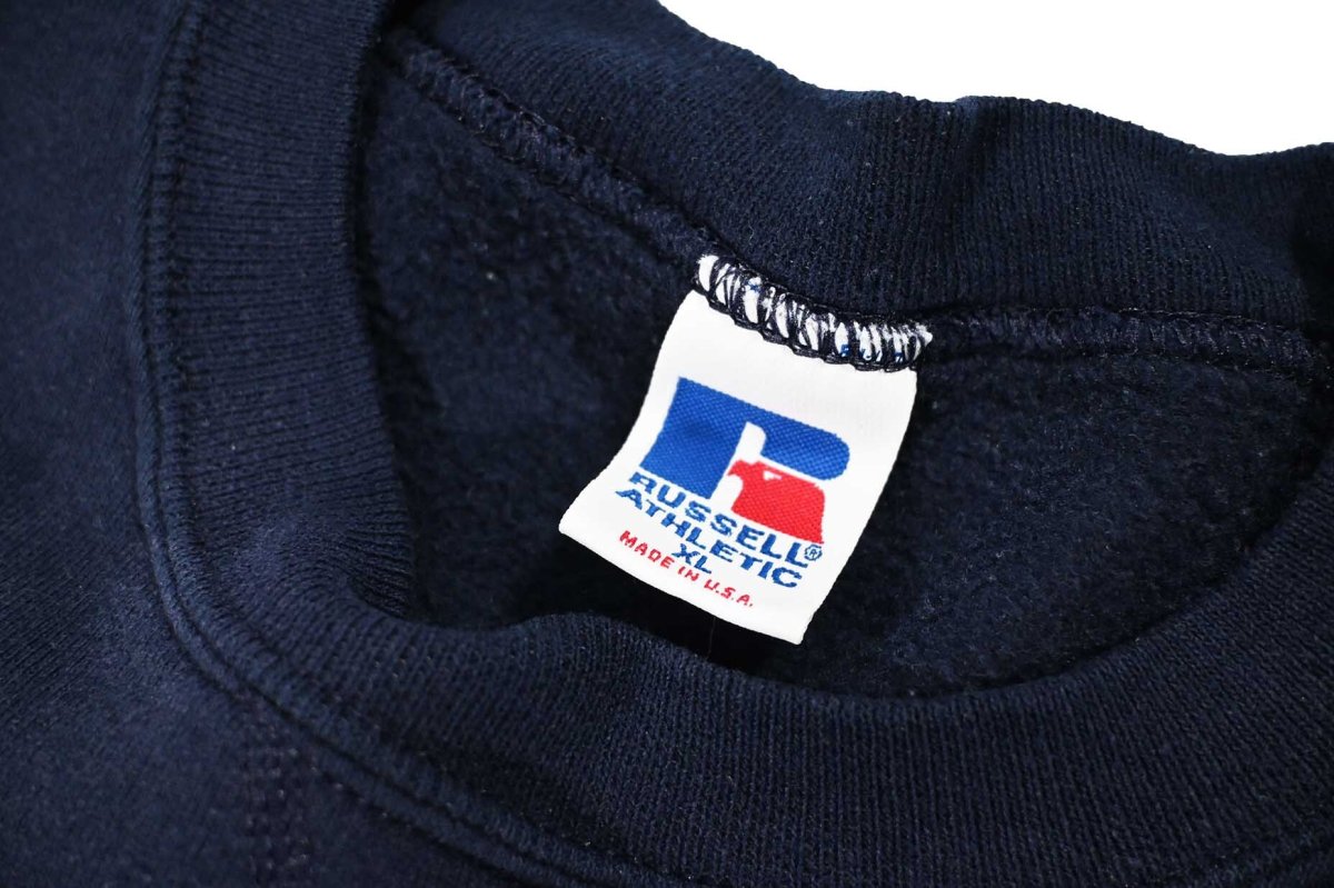 画像4: Used Russell Athletic Blank Sweat Shirt Navy made in USA (4)
