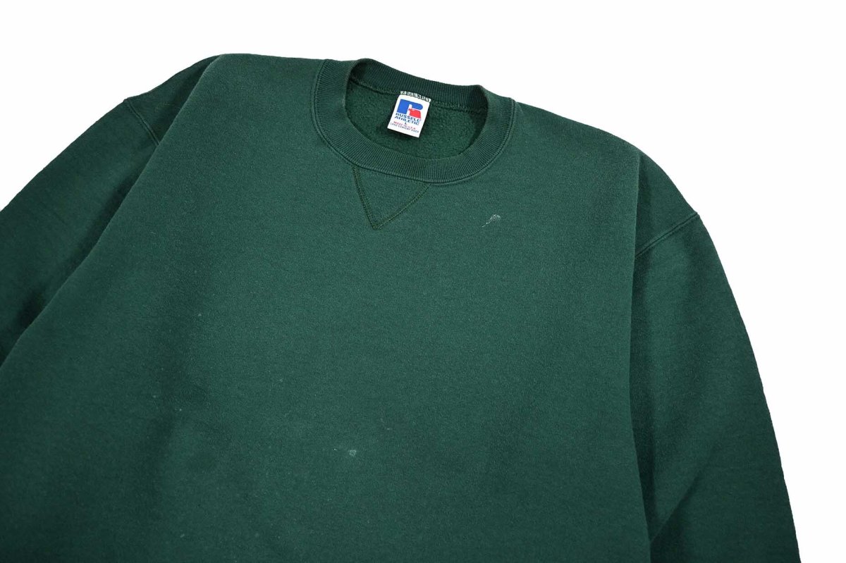 画像2: Used Russell Athletic Blank Sweat Shirt Green made in USA (2)