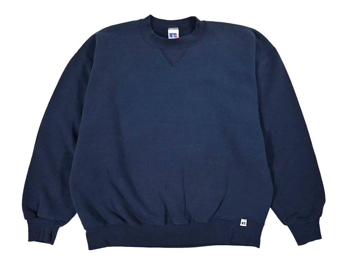 画像1: Used Russell Athletic Blank Sweat Shirt Navy made in USA (1)