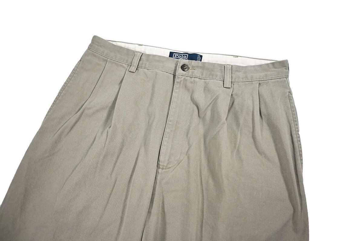 画像2: Used Polo Ralph Lauren Pleated Chino Trouser Grey "Hammond Pant" ラルフローレン (2)