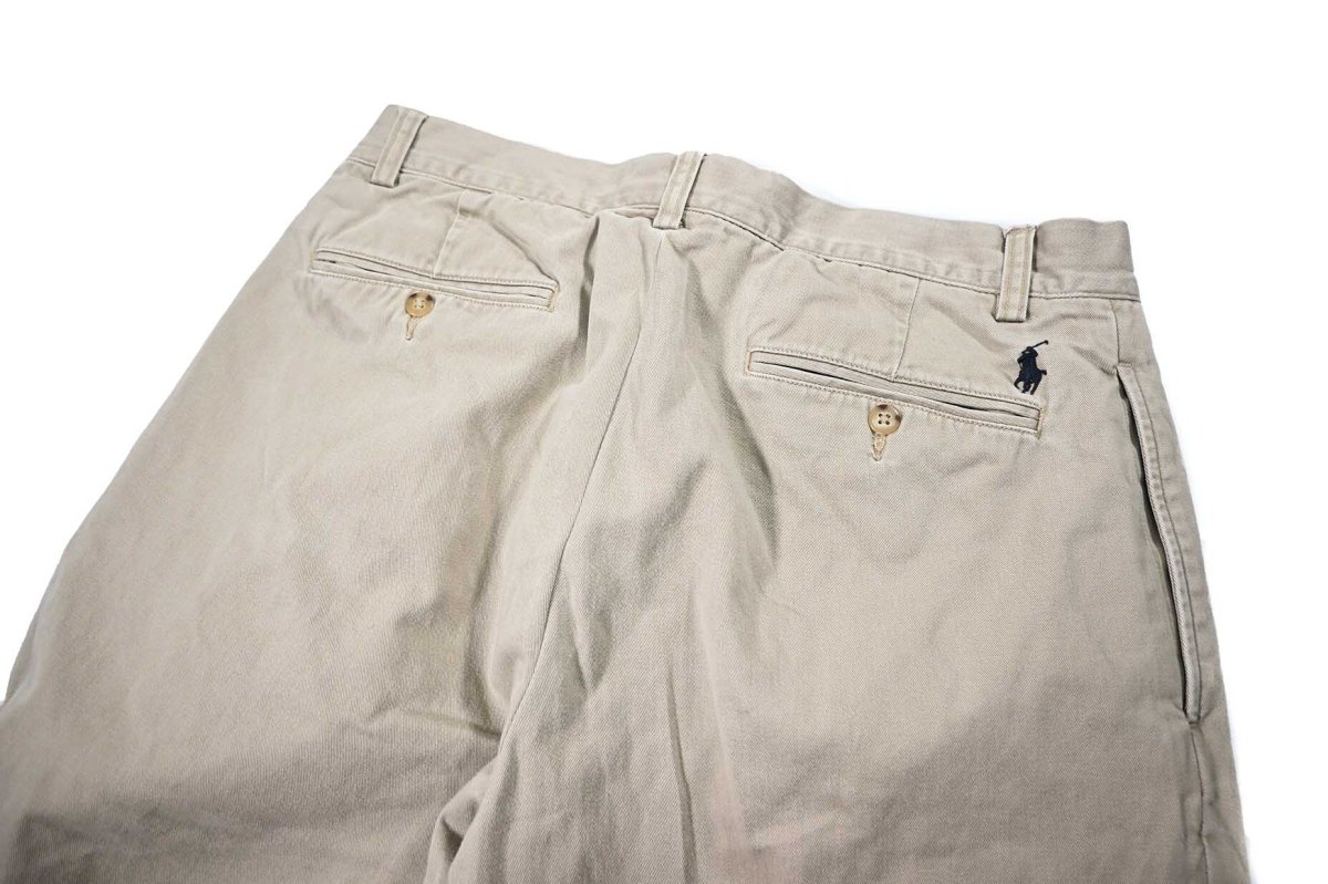 画像4: Used Polo Ralph Lauren Pleated Chino Trouser Khaki "Ethan Pant" ラルフローレン (4)
