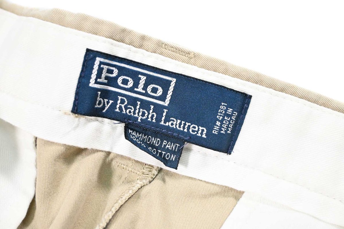 画像6: Used Polo Ralph Lauren Pleated Chino Trouser Khaki "Hammond Pant" ラルフローレン (6)