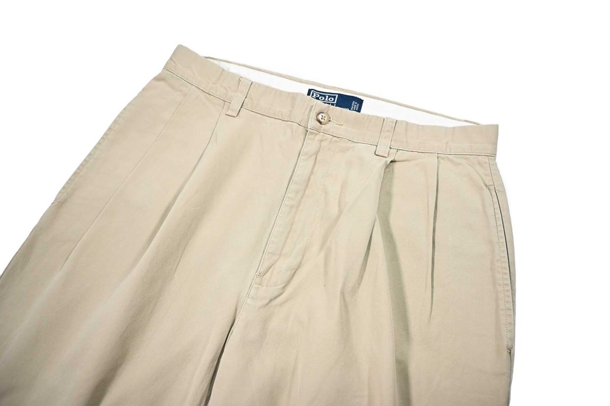 画像2: Used Polo Ralph Lauren Pleated Chino Trouser Khaki "Hammond Pant" ラルフローレン (2)