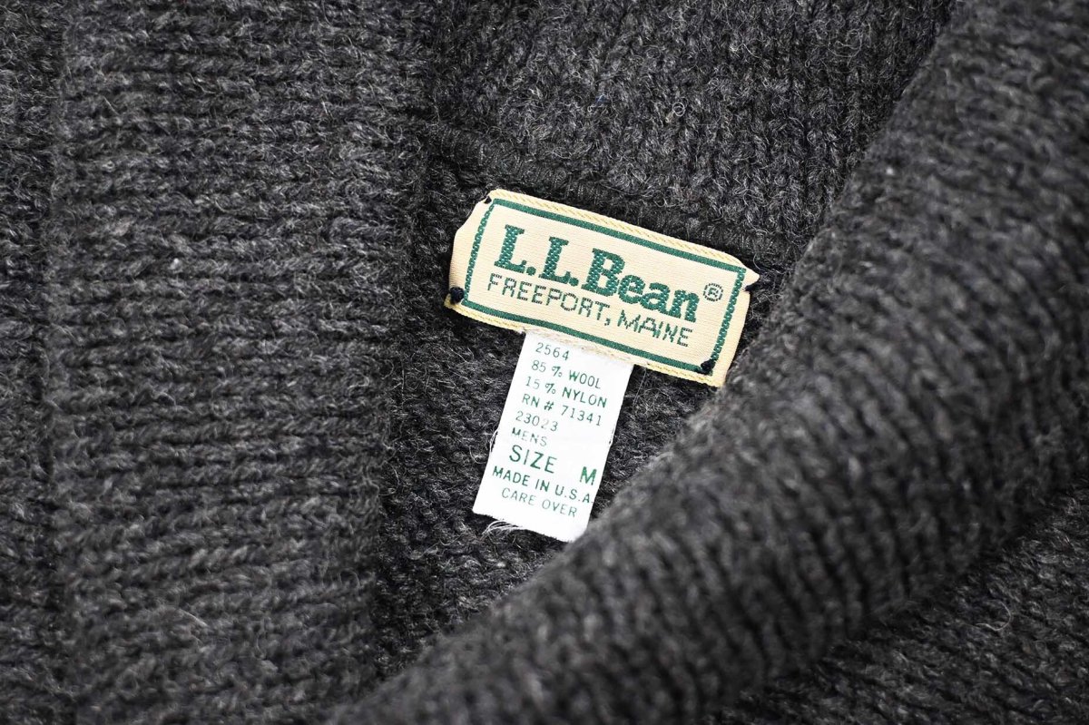 画像4: Used L.L.Bean Shawl Collar Wool Knit Sweater made in USA (4)
