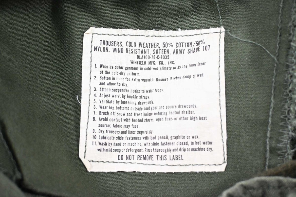 画像8: 70s Used Us Army M-65 Field Pants Olive (8)
