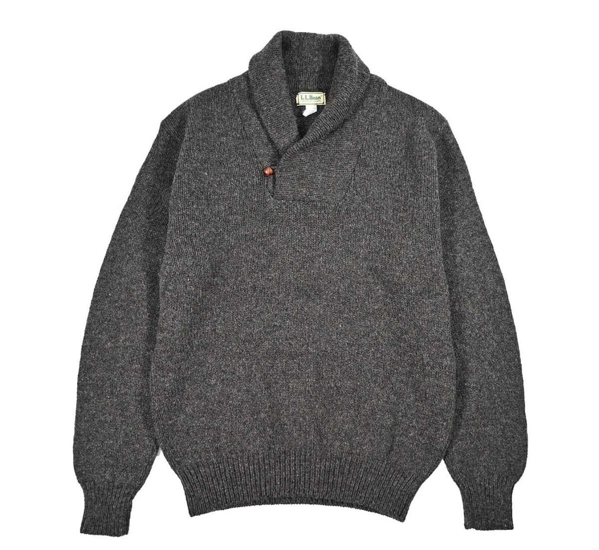 画像1: Used L.L.Bean Shawl Collar Wool Knit Sweater made in USA (1)