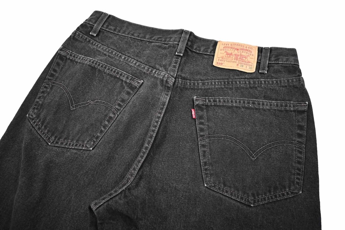 画像4: 99' Used Levi's 550 Denim Pants Cut Off Black made in USA リーバイス (4)